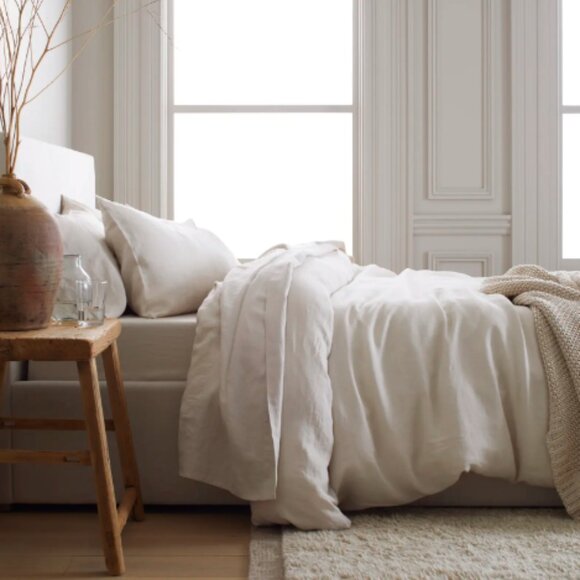 NWT Quince European Linen Duvet Cover - Sand - Picture 3 of 4